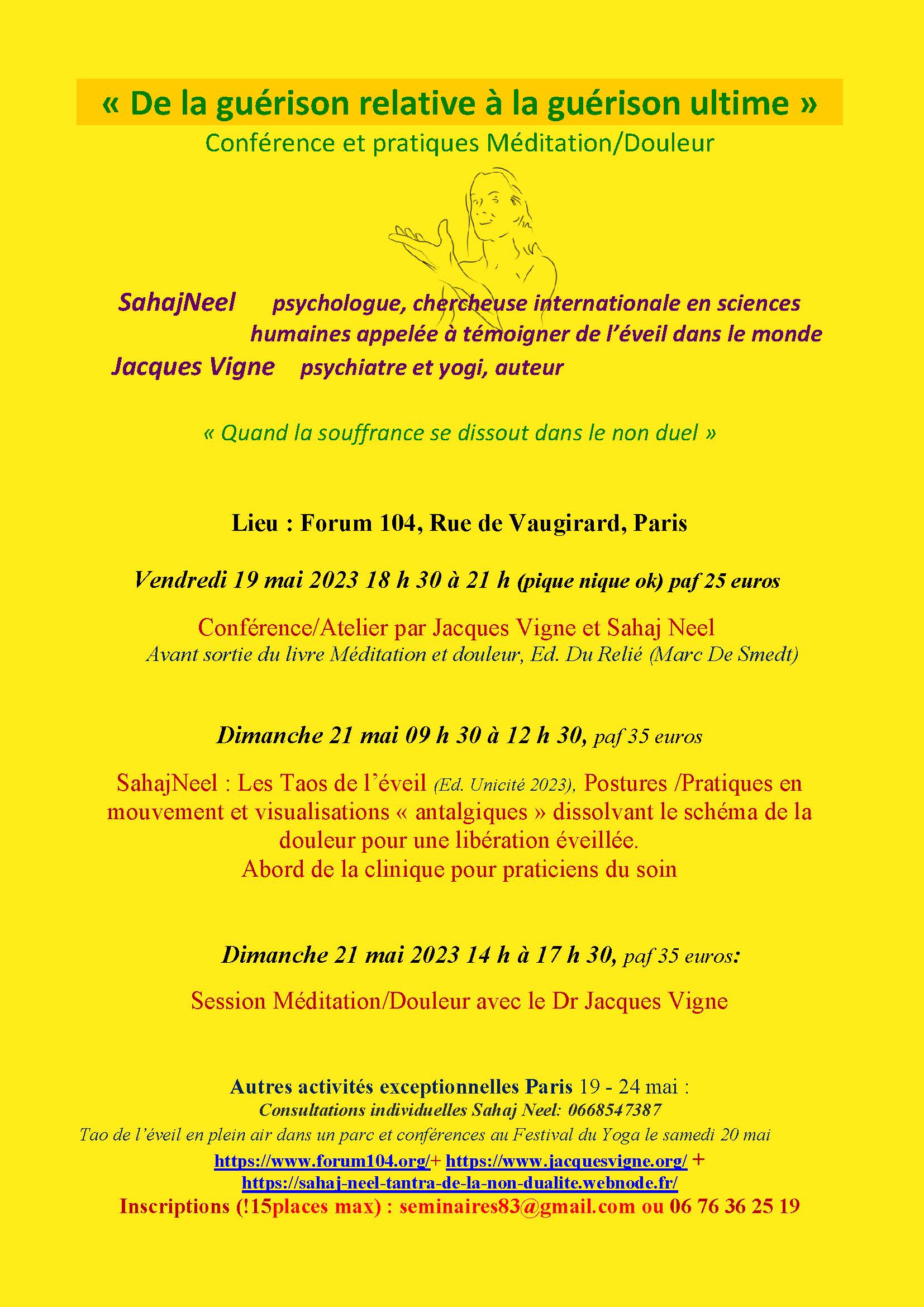 2023.05.Affiche_Conferences_Ateliers_Jacques_Vigne_Sahaj_Neel_Forum_104_Yoga_Festival_Paris